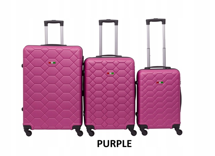 KOMPLET ZESTAW WALIZEK PODRÓŻNYCH BAGIA 3szt. AMSTERDAM