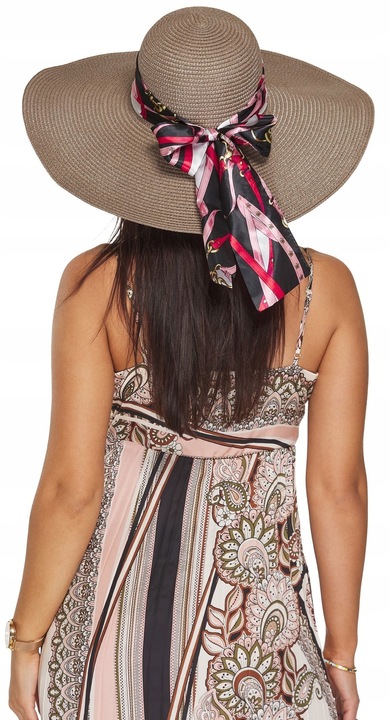 KAPELUSZ SŁOMKOWY EKO SŁOMKA beżowy z kokardą