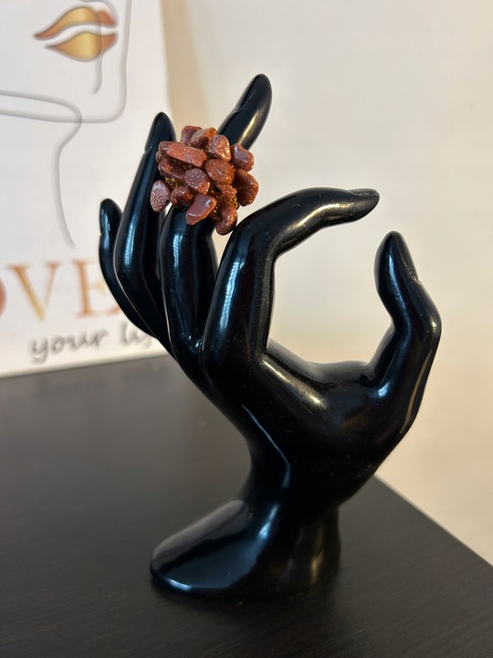 Pierścionek na gumce piasek pustyni i toho kamienie 9