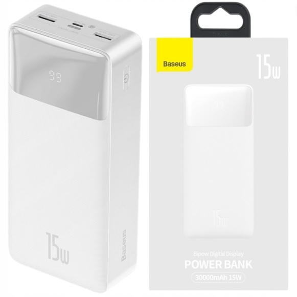 POTĘŻNY POWER BANK BASEUS 30000mah POWERBANK 15W PD 3x USB USB-C TYP-C 3A