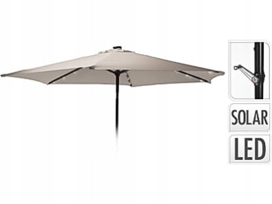 Parasol ogrodowy z oświetleniem LED 270cm beżowy z