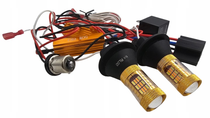 KIERUNKOWSKAZY LED PY21W BAU15S 1156 DRL ŚWIATŁA DZIENNE 2w1 ULTRA MOCNE