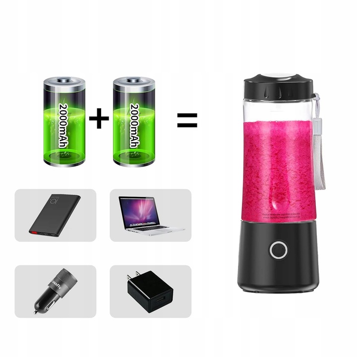 Blender Kielichowy Przenośny Bezprzewodowy 4000mAh Do Smoothie - Prezent