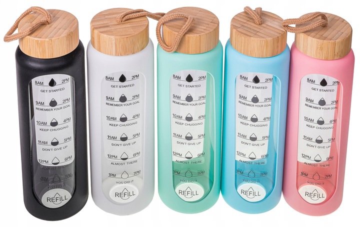 BIDON BUTELKA SZKLANA SZCZELNA NA WODĘ KUBEK POJEMNIK NA NAPÓJ SHAKER 1L