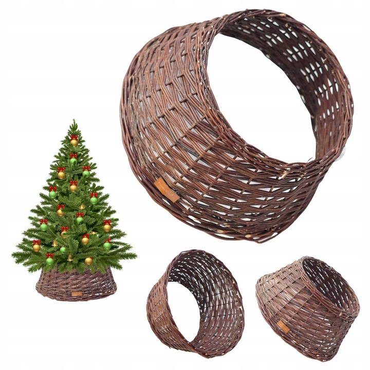 OSŁONA NA STOJAK POD CHOINKĘ WIKLINOWA Ø 60 CM CIEMNA