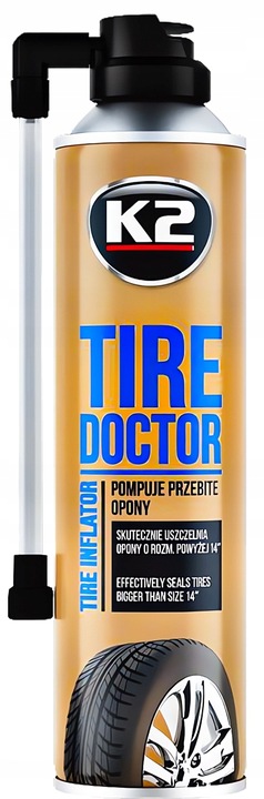 K2 TIRE DOCTOR 500ML W SPRAYU USZCZELNIACZ + ZESTAW NAPRAWCZY DO OPON KOŁA