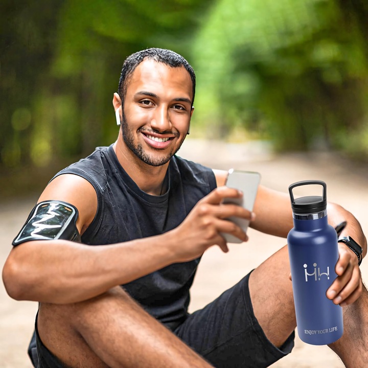 KUBEK TERMICZNY BUTELKA TERMOS NA KAWĘ HERBATĘ NAPOJE STALOWY SŁOMKA 500ML