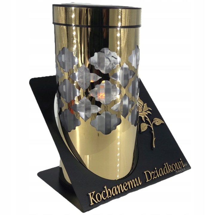 SOLARNY ZNICZ LED NAGROBNY WYTRZYMAŁY PARIS DEDYKACJA KOCHANEMU DZIADKOWI