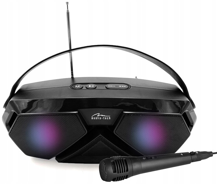 Głośnik Bluetooth MP3 radio FM mikrofon KARAOKE akumulator dla dzieci śpiew