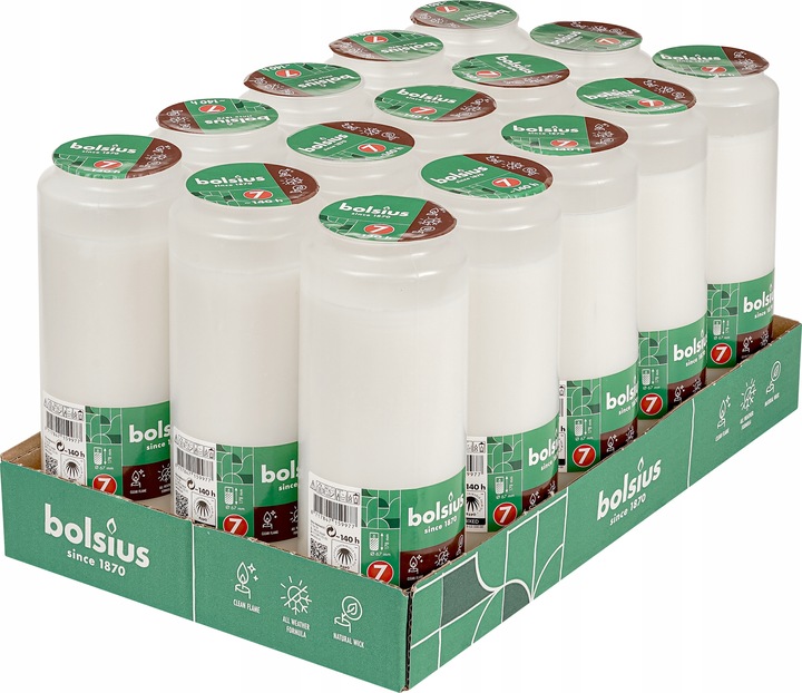Bolsius RC7 Wkłady do Zniczy Olejowe 140h 15szt paczka 7 dni zapałki gratis