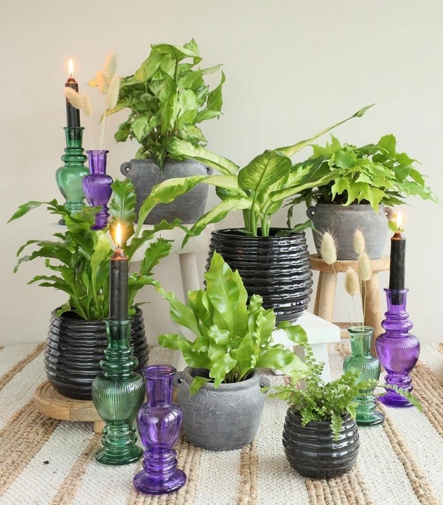 OSŁONKA DONICZKA 17,6 cm Amfora szara