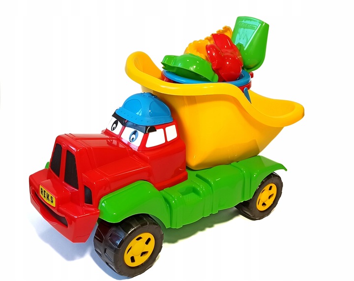 Samochód wywrotka Reks z zestawem do piasku, ciężarówka Reks z zestawem