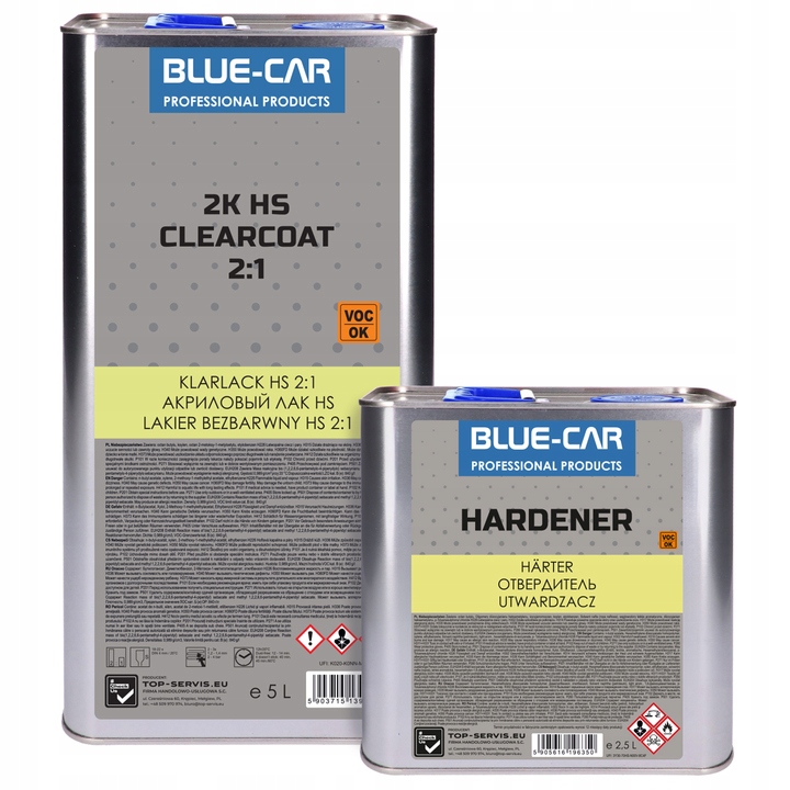 BLUE-CAR LAKIER BEZBARWNY HS 5L + UTWARDZACZ 2.5L KPL 7,5L