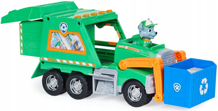 PSI PATROL DUŻA ŚMIECIARKA ROCKY POJAZD DO RECYKLINGU 38 CM + FIGURKA