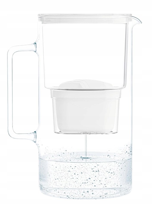 Dzbanek filtrujący SZKLANY 3l WESSPER D2 BOROSILICATE BIAŁY + 4X WKŁAD