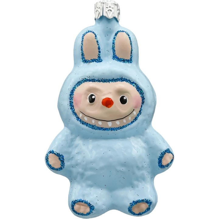 Bombka choinkowa ręcznie malowana - Labubu: błękitne