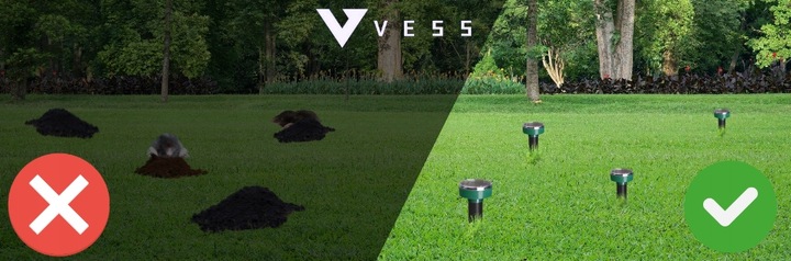 ODSTRASZACZ SOLARNY NA KRETY NORNICE I WĘŻE ODSTRASZACZ KRETÓW WĘŻY (4 SZT)