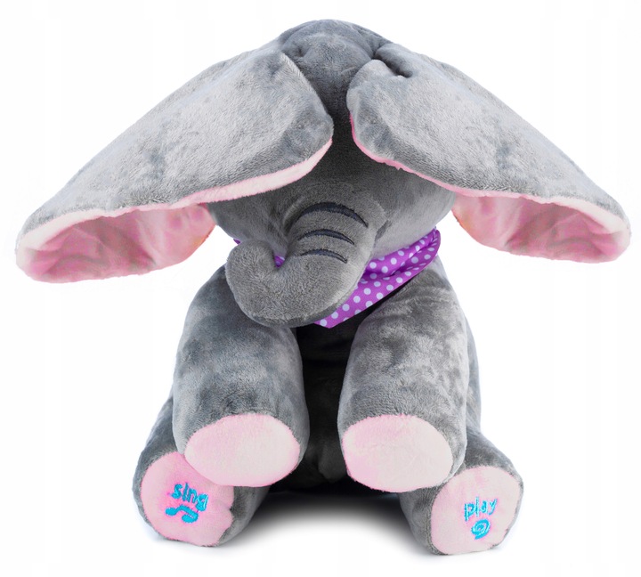 Słoń Pluszak Peek-A-Boo Zabawa W Chowanego Dla Dzieci Interaktywna Prezent