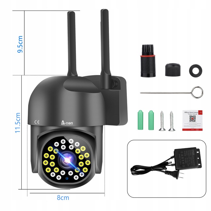 ZEWNĘTRZNA OBROTOWA KAMERA IP 3MP 2K WIFI6 2.4G&5G A-1008