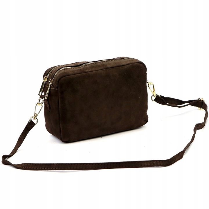 TOREBKA DAMSKA ZAMSZOWA LISTONOSZKA BRĄZOWA CZEKOLADOWA LAURA BIAGGI SKÓRA