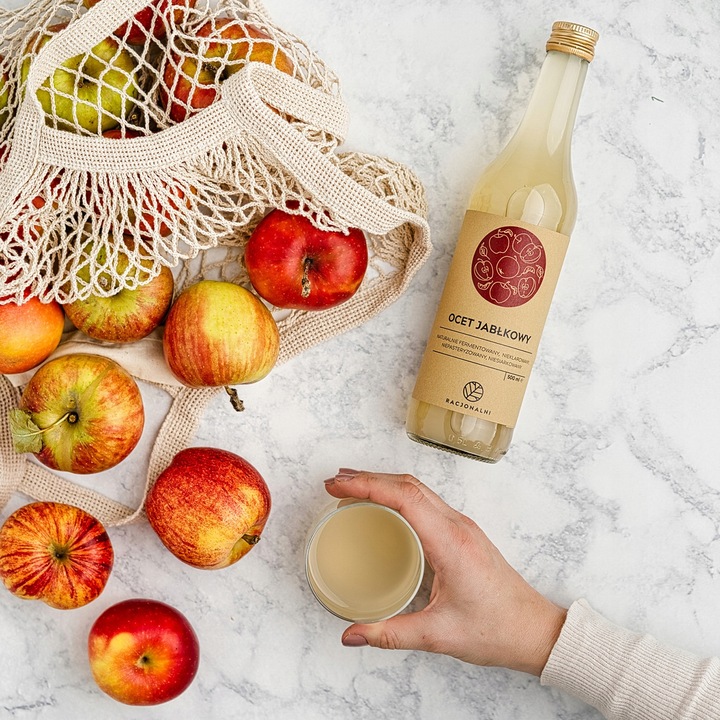 Ocet jabłkowy Racjonalni 500 ml NIEPASTERYZOWANY Żywy 100% NATURY