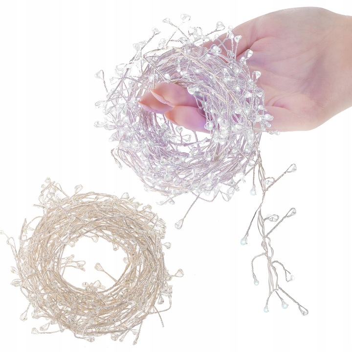 LAMPKI DRUCIKI SOPLE 300LED ZIMNE BIAŁE ŚWIATEŁKA MIKRO ŻYŁKI NA PRĄD 3m