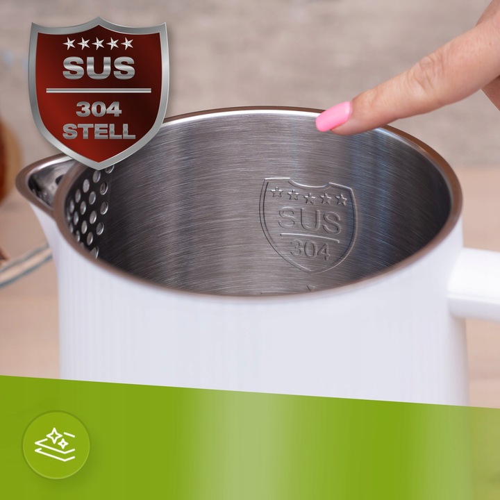 Czajnik elektryczny bezprzewodowy MPM MCZ-115 z podwójnymi ściankami biały