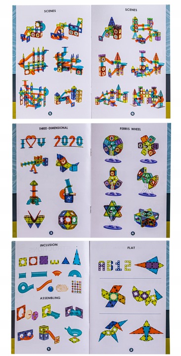 MAGNETYCZNE KLOCKI KONSTRUKCYJNE ŚWIECĄCE TOR KULKOWY KULODROM DUŻE 202 EL