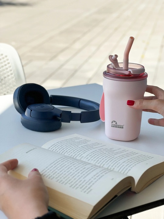 Kubek Termiczny Ze Słomką Majestic Sport Hoody 420 ml Różowy