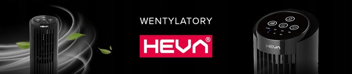 Wentylator kolumnowy HEVA PIX wiatrak biurkowy cichy stojący pilot LED