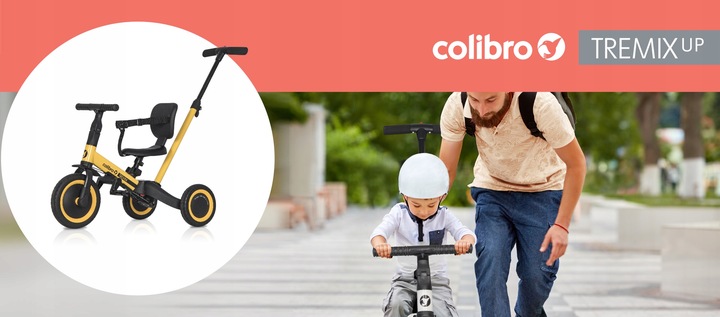 Rowerek dziecięcy TREMIX Up 6w1 banana COLIBRO
