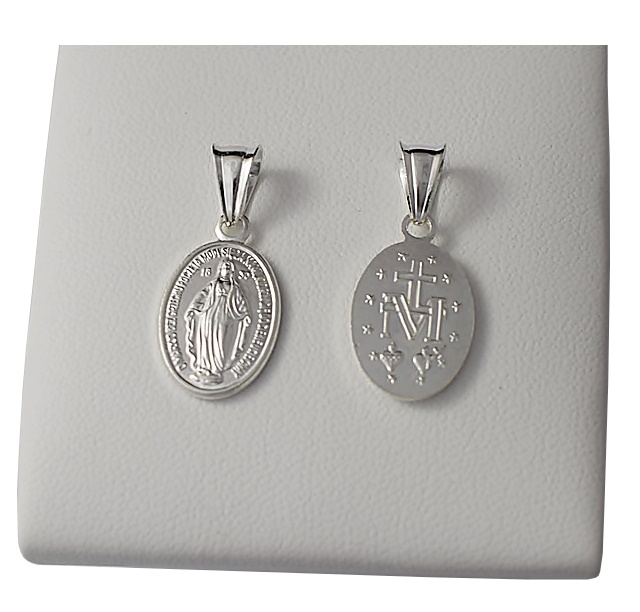 Łańcuszek Srebrny Diamentowany z Medalikiem na Komunie Srebro 925