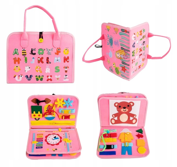 Tablica manipulacyjna SENSORYCZNA edukacyjna kreatywna dla dzieci ZEGAR