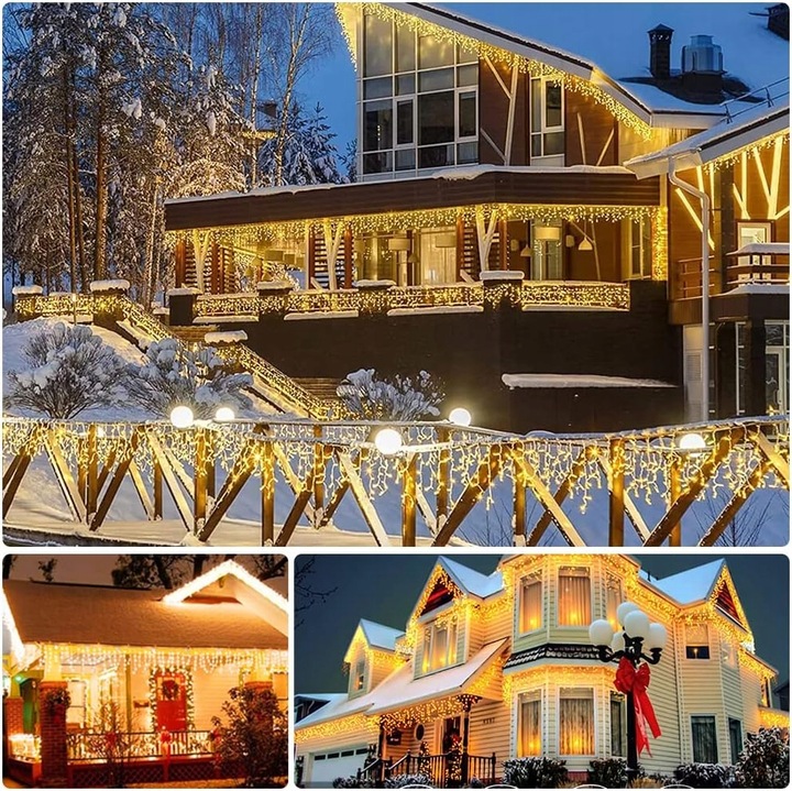 SOPLE LED 300 LAMPKI CIEPŁE WISZĄCE 13,5M ZEWNĘTRZNE WEWNĘTRZNE EFEKT FLASH