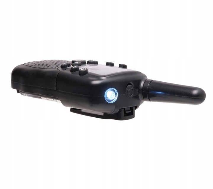 WALKIE TALKIE DLA DZIECI KRÓTKOFALÓWKA 2 SZT. ZASIĘG 3KM LATARKA CZARNE