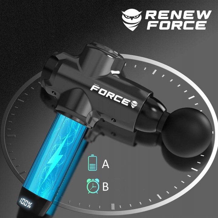 PISTOLET DO MASAŻU masażer do pleców ciała nóg karku stóp +12 KOŃCÓWEK 220W