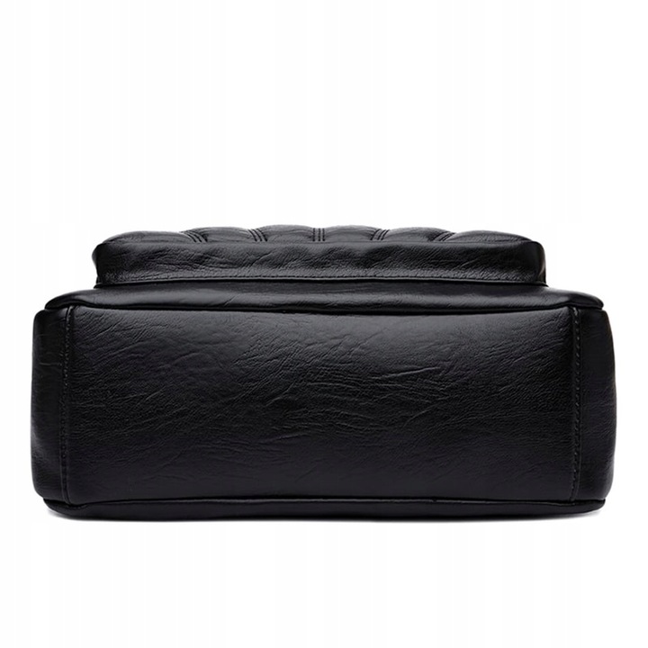 TORBA TOREBKA DAMSKA CZARNA NA RAMIĘ NA ZAMEK SKÓRA EKOLOGICZNA