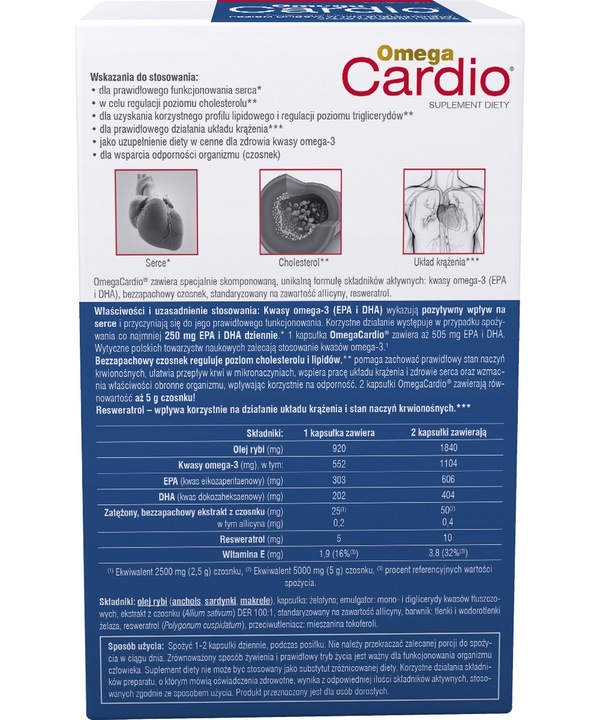 Omega Cardio 60 kapsułek Kwasy Omega 3