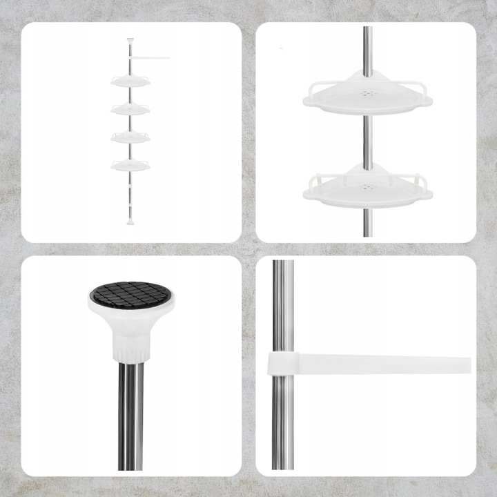 PÓŁKA ŁAZIENKOWA NAROŻNA POD PRYSZNIC TELESKOPOWA DO ŁAZIENKI KOSMETYK 305c