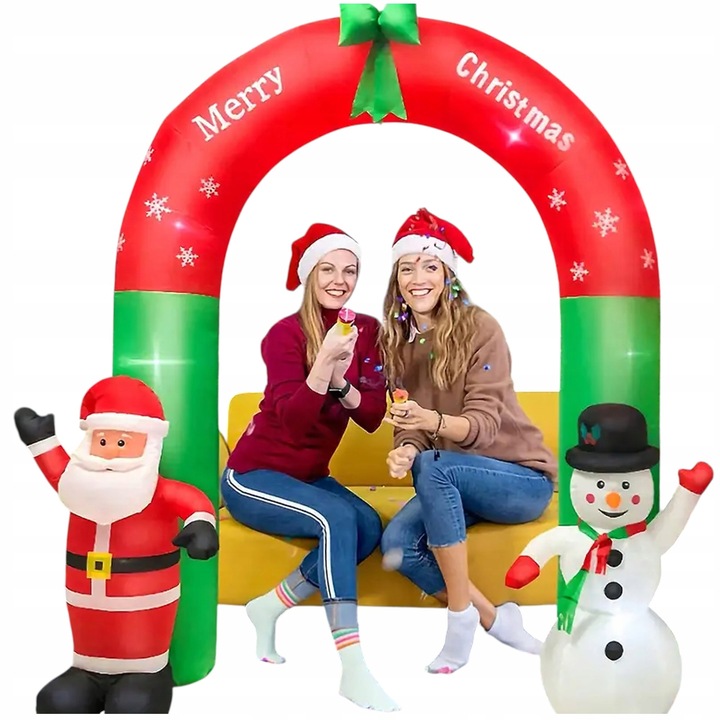 XXL BRAMKA 250x200cm BRAMA MIKOŁAJ BAŁWAN DMUCHANY LED AUTOMATYCZNA