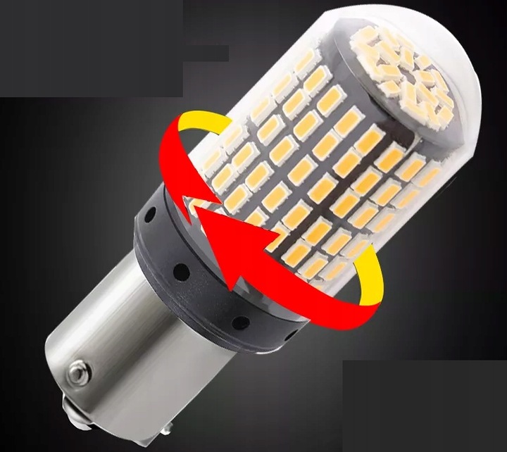 ŻARÓWKI LED BAU15S KIERUNKOWSKAZY POMARAŃCZOWE CAN