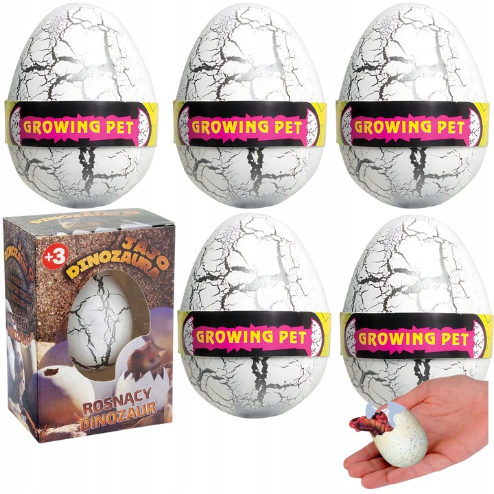 5x JAJO jajko dinozaura wykluwający rosnący DINOZAUR DUŻE NA PREZENT