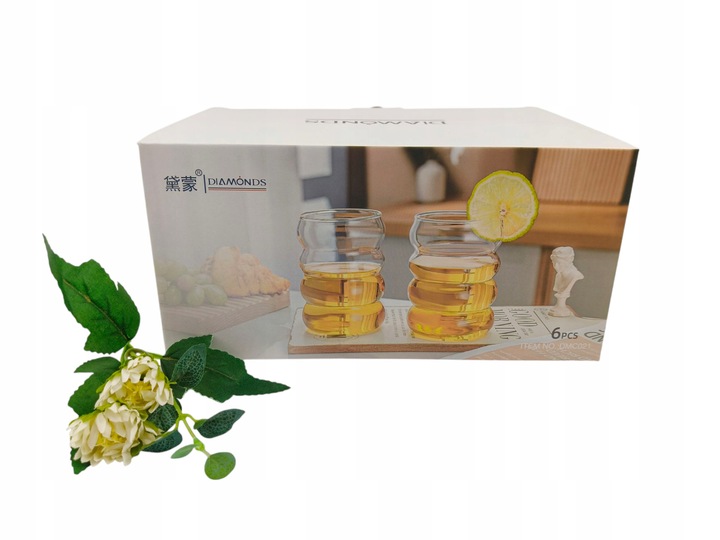 Szklanki na Soki / Napoje BUBBLE 6 sztuk T043