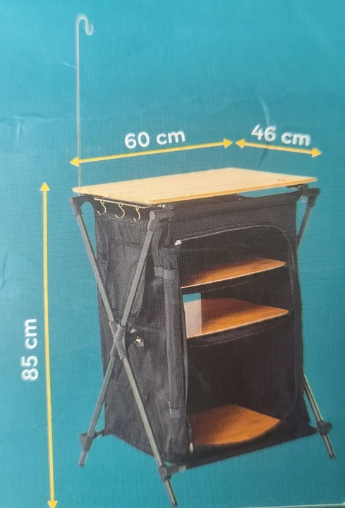 SZAFKA KEMPINGOWA TURYSTYCZNA SKŁADANA Z 3 PÓŁKAMI FROYAK 85x60x46