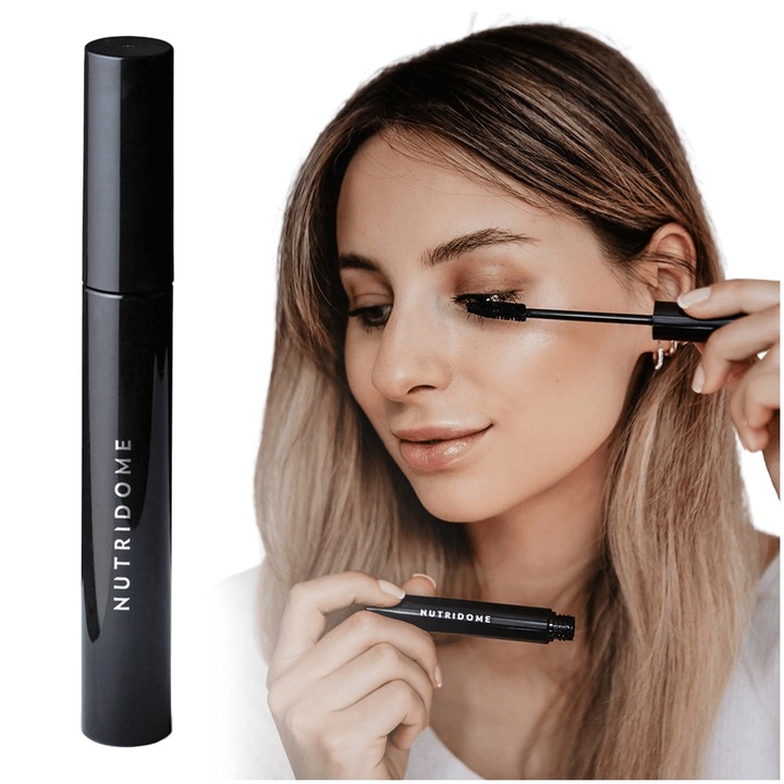 TUSZ DO RZĘS ze szczoteczką olej rycynowy WYDŁUŻAJĄCY czarny NUTRIDOME