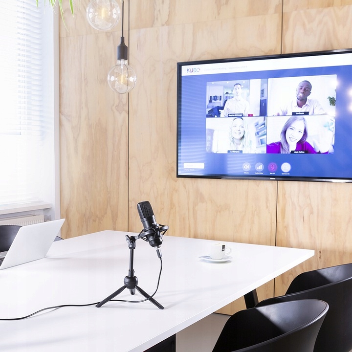 Mikrofon pojemnościowy USB STUDYJNY TRIPOD stołowy podcast YOUTUBE