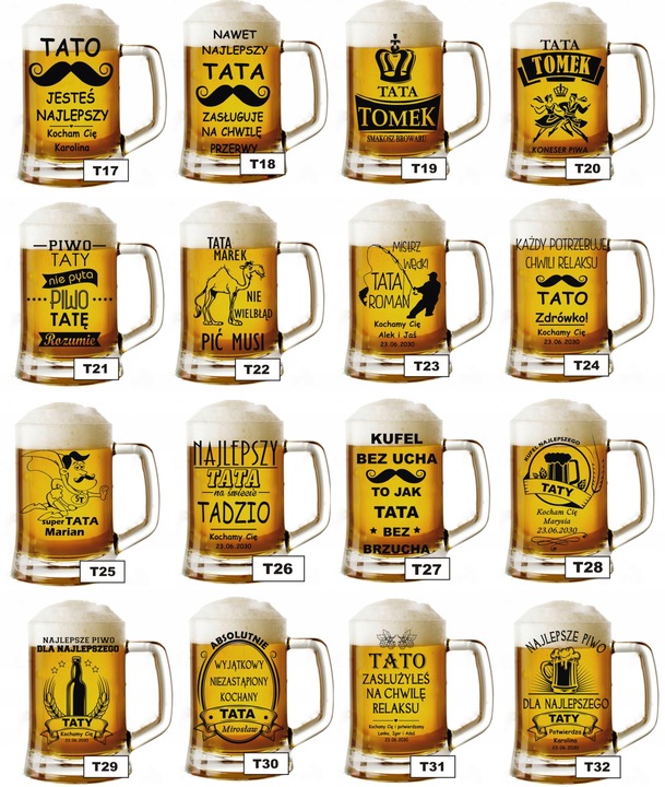 Kufel do piwa z grawerem NA DZIEŃ MĘŻCZYZNY WALENTYNKI Urodziny inne okazje