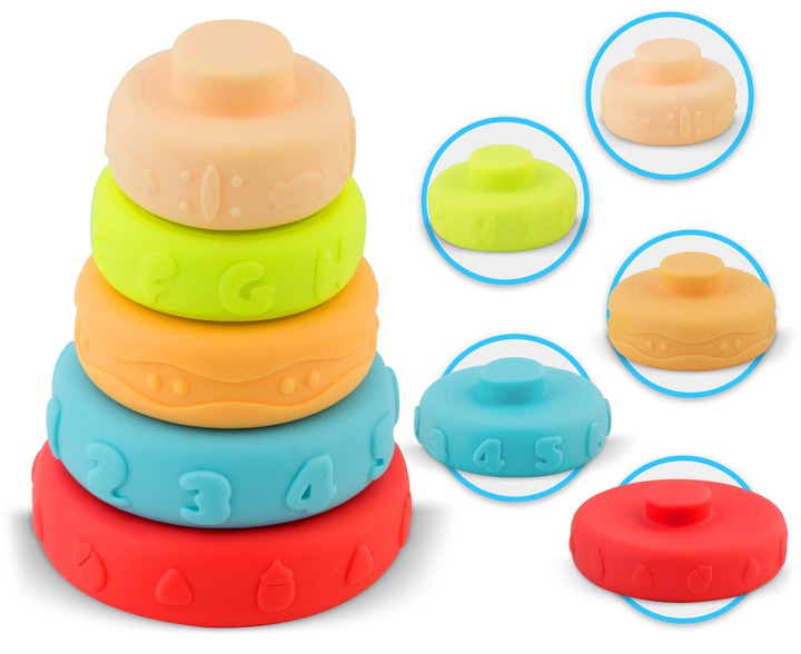 ZABAWKA DO KĄPIELI 24 ELEMENTY MONTESSORI KLOCKI SORTER DLA DZIECI RICOKIDS