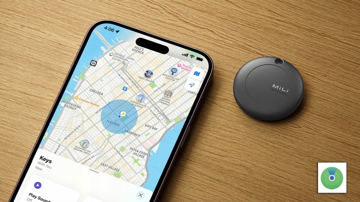 Lokalizator GPS MiTag MiLi do iOS + Ochronne Etui do plecaka kluczy dla psa