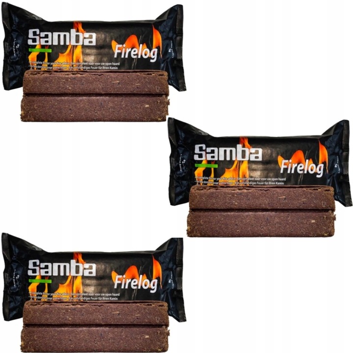 Podpałka Kominkowa SAMBA FIRELOG 1,1kg – Idealna na Zimę, 2-3h Palenia